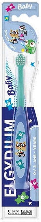 Детская зубная щетка, 0-2 лет, синяя - Elgydium Baby Souple Soft — фото N1