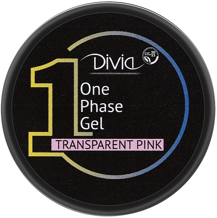 Однофазний прозоро-рожевий гель для нарощування нігтів - Divia One Phase Transparent Pink Gel Di1704 — фото N2