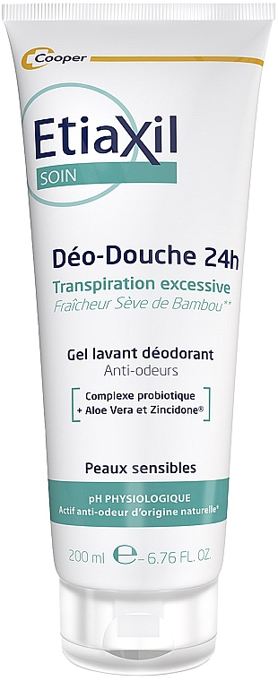 Гель-дезодорант для душа с пробиотиком - Etiaxil Care Deo-Shampoo Gentle Shampoo Deodorant Tube