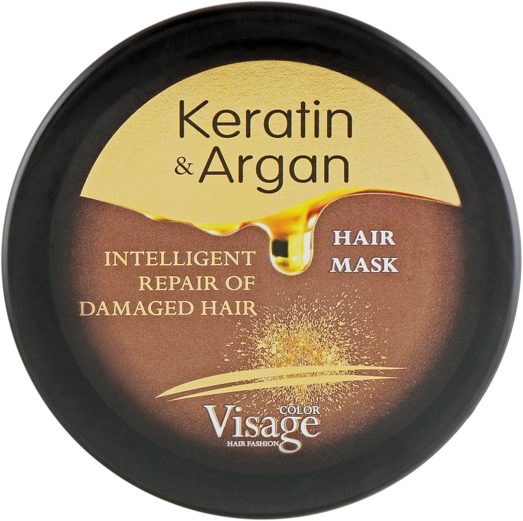 Маска для волосся з кератином і арганієвою олією - Visage Keratin & Argan Mask — фото N1