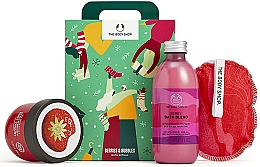 Парфумерія, косметика Набір - The Body Shop Berries & Bubbles Bath Ritual (bath/foam/250ml + b/jogurt/200ml + sponge/1pc)