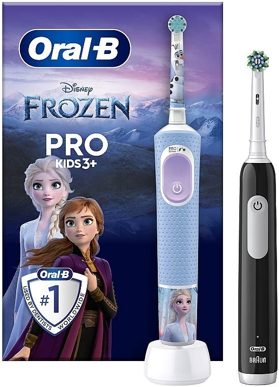 Набір електричних зубних щіток "Крижане серце" - Oral-B Pro Kids Frozen Family Edition (tooth/brush/2pcs) — фото N1