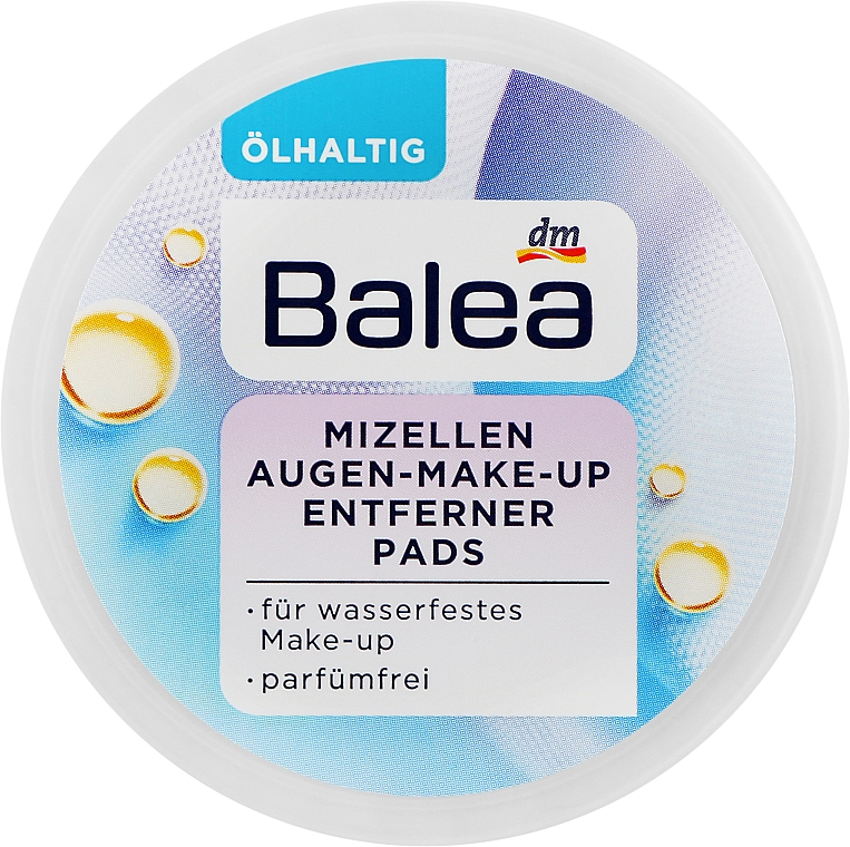 Очищающие ватные диски - Balea BaleaMizellen Augen-Make-up Entferner-Pads — фото N2