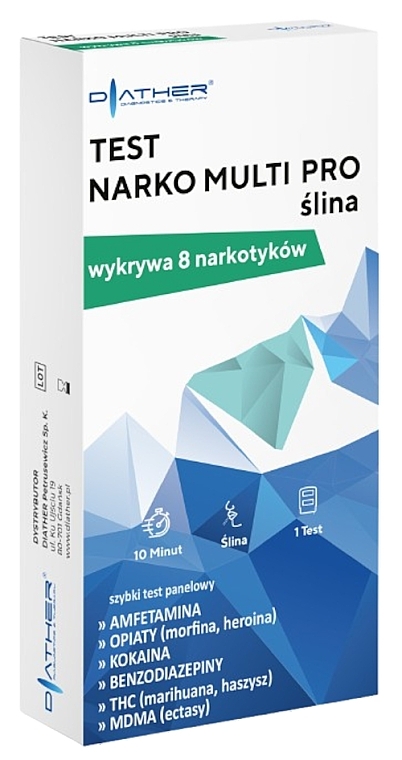 Тест на наявність наркотиків в організмі Pro, виявляє 8 наркотиків - Diather Diagnostics & Therapy — фото N1