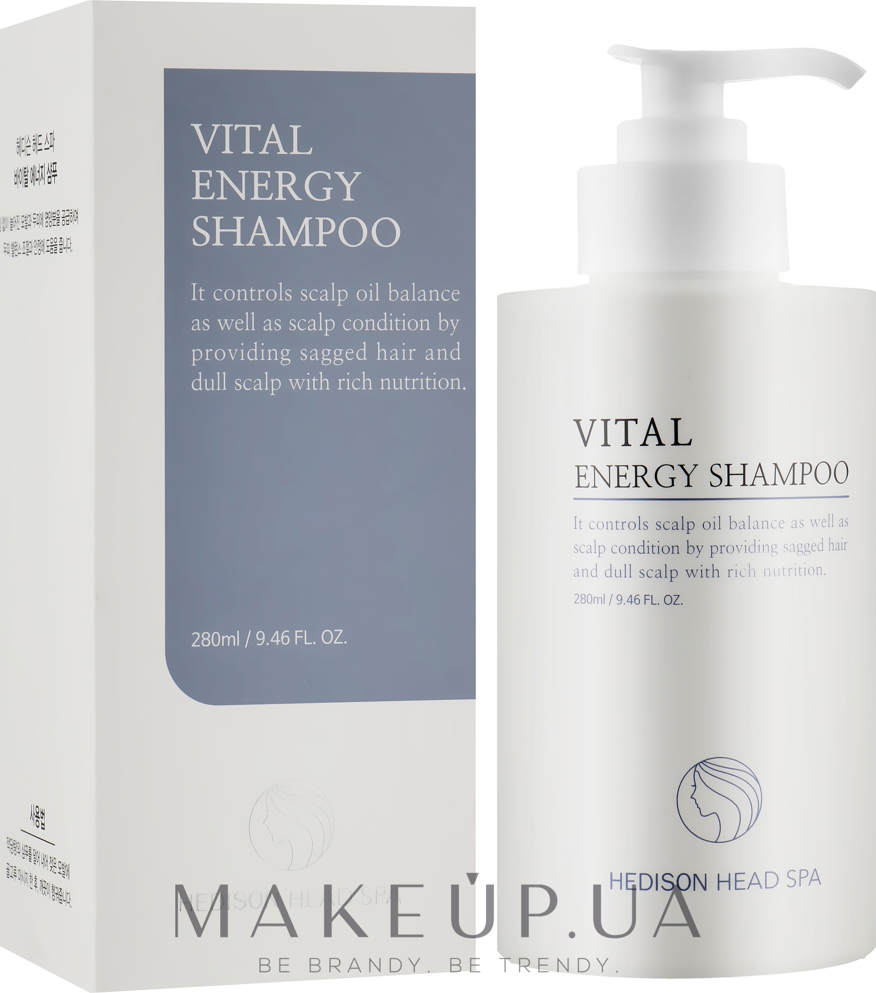 Професіональний шампунь для нормалізації pH-балансу шкіри голови - Dr.Hedison Head Spa Vital Energy Shampoo — фото 280ml