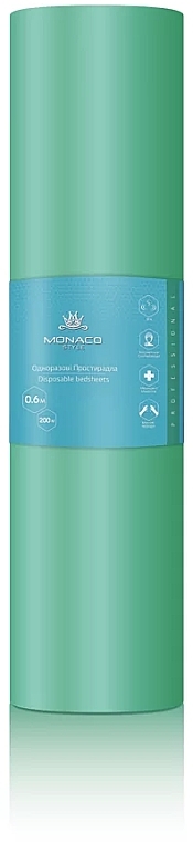 Простыни одноразовые, 0,6м х 200м, рулон, зелёный - Monaco Style — фото N1