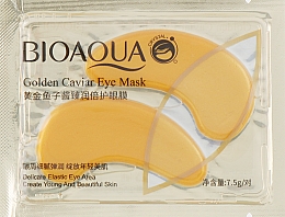Парфумерія, косметика Зволожувальні й розгладжувальні патчі під очі із золотом і ікрою - Bioaqua Golden Caviar Eye Mask