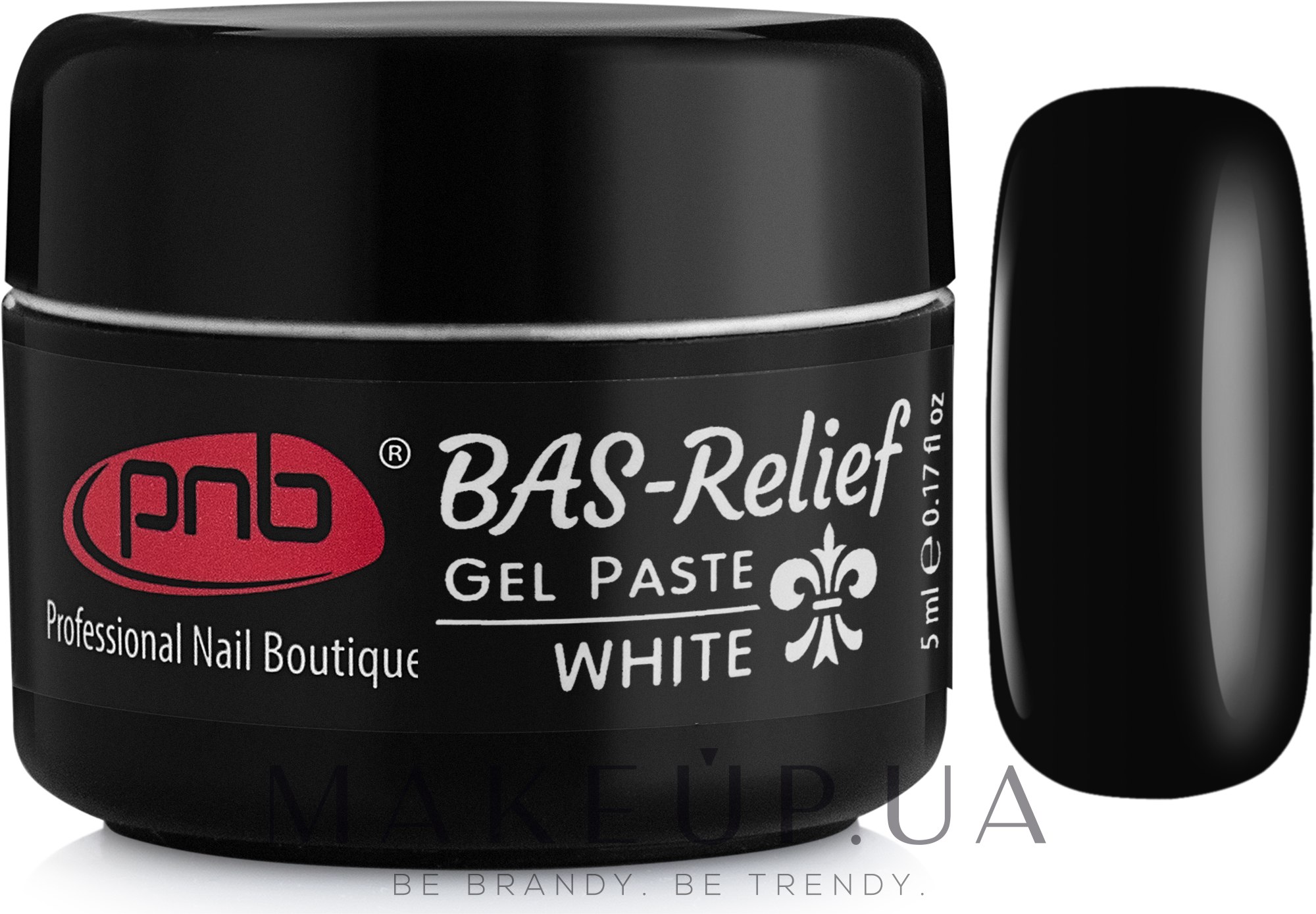 Гель-паста для ногтей "Барельеф" - PNB Gel Paste BAS-Relief  — фото Black