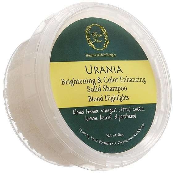Твердый шампунь для светлых волос - Fresh Line Urania Brightening & Color Enhancing Solid Shampoo — фото N1
