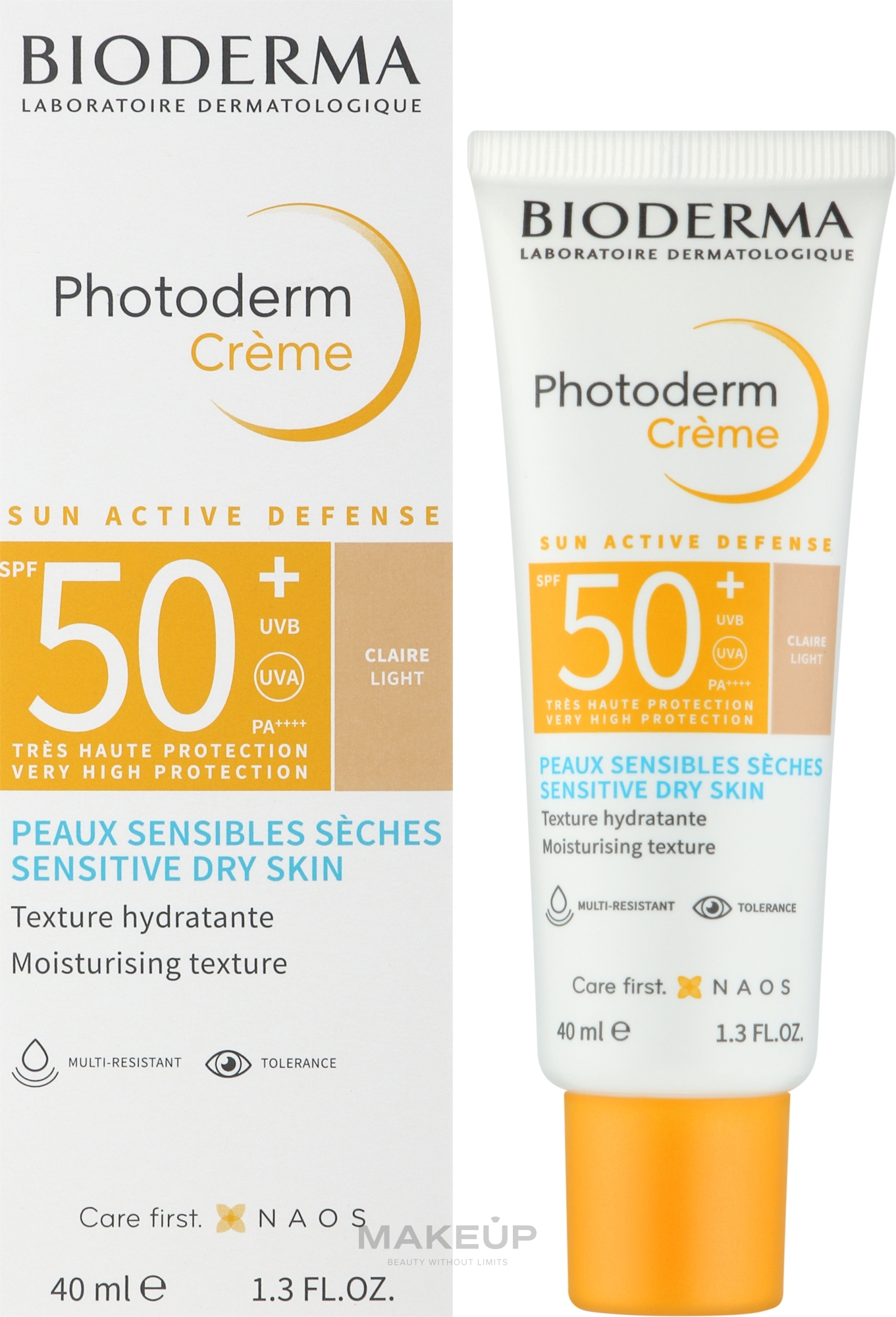Сонцезахисний крем для чутливої сухої шкіри - Bioderma Photoderm Cream SPF50+ Sensitive Dry Skin Light — фото 40ml
