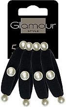 Резинки для волос, черные с жемчугом - Glamour — фото N1