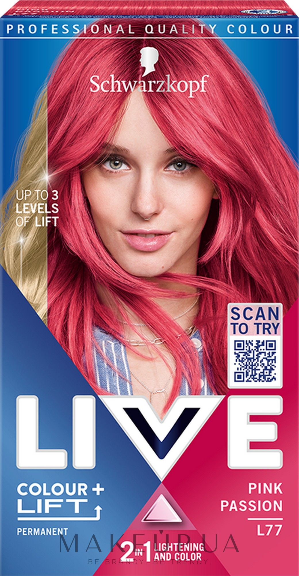 Перманентная краска для волос - Schwarzkopf Love Color + Lift — фото L77 - Pink Passion