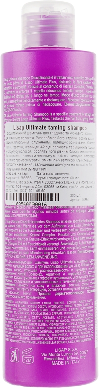 Шампунь с разглаживающим действием - Lisap Ultimate Plus Taming Shampoo — фото N2