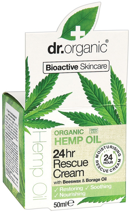 Увлажняющий урем для лица - Dr. Organic Hemp Oil 24hr Rescue Cream — фото N1