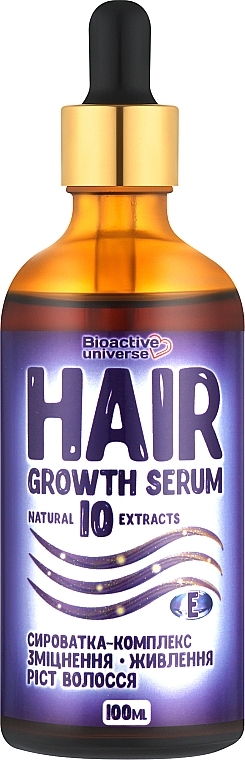 Сыворотка для волос, 10 экстрактов, для укрепления, питания и роста волос - Bioactive Universe Hair Growth Serum — фото N1