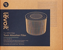 Фильтр для очистителя воздуха, 3-ступенчатый, защита от токсинов - Levoit Air Cleaner Filter Core 300 True HEPA 3-Stage Original Toxin Absorber Filter — фото N1