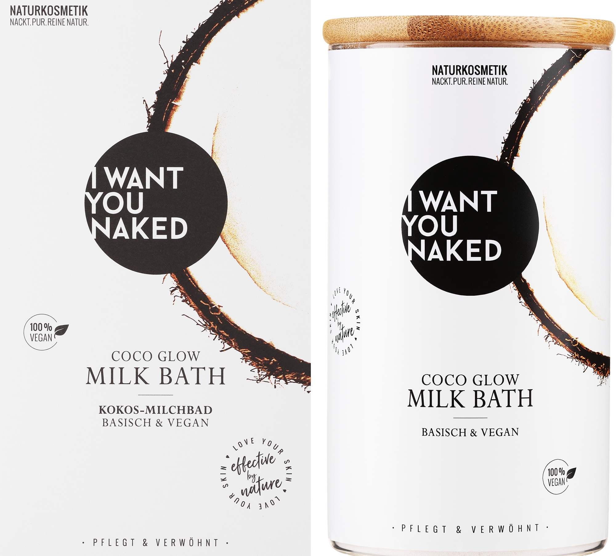 Молочна ванна "Coconut Milk & Vitamin E" - I Want You Naked Coco Glow Milk Bath — фото 400g