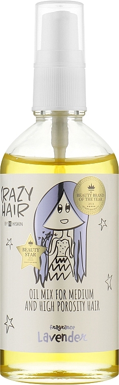 Микс масел для смазывания волос средней и высокой пористости "Лаванда" - HiSkin Crazy Hair Lavender Oil Mix for Medium & High Porosity Hair