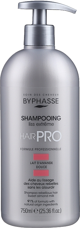 Шампунь для гладкости и блеска волос - Byphasse Hair Pro Shampoo Liss Extreme — фото N1