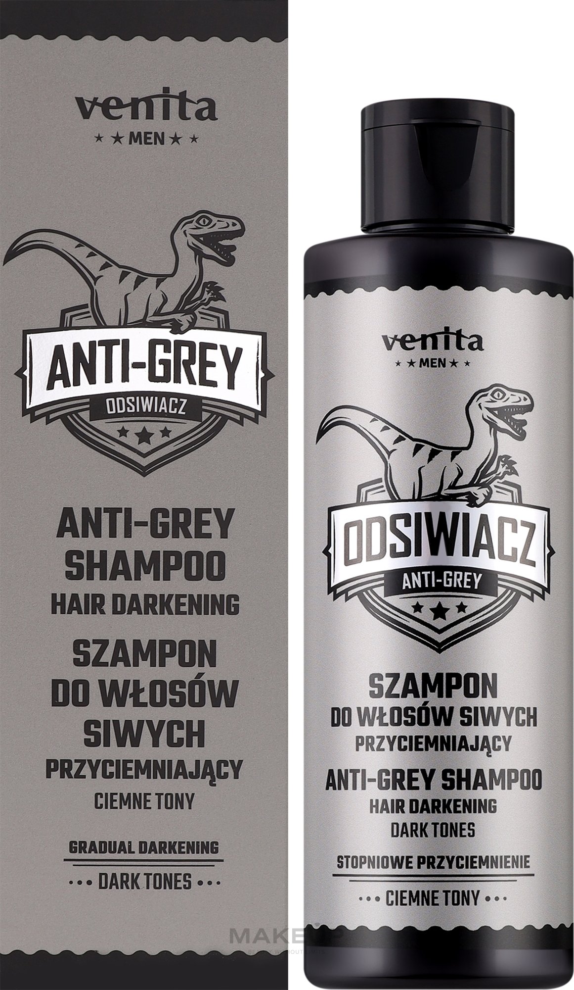 Шампунь для затемнения седых волос, темные тона - Venita Men Anti-Grey Shampoo Dark Tones — фото 200ml