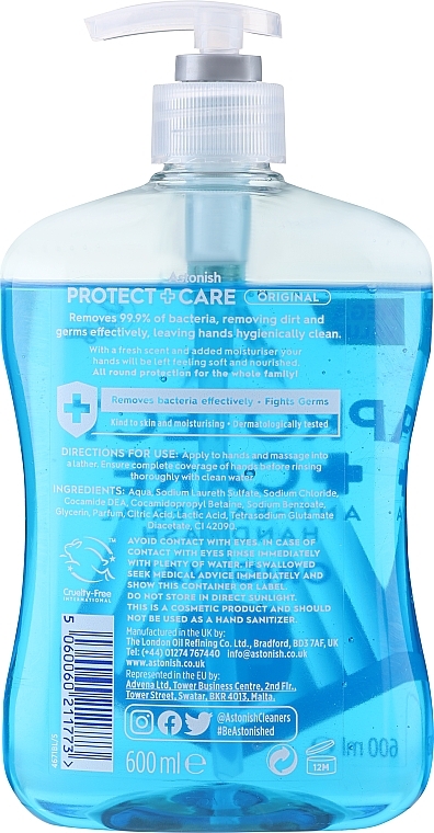 Антибактериальное жидкое мыло "Чистота и защита" - Astonish Clean & Protect Antibacterial Handwash — фото N2