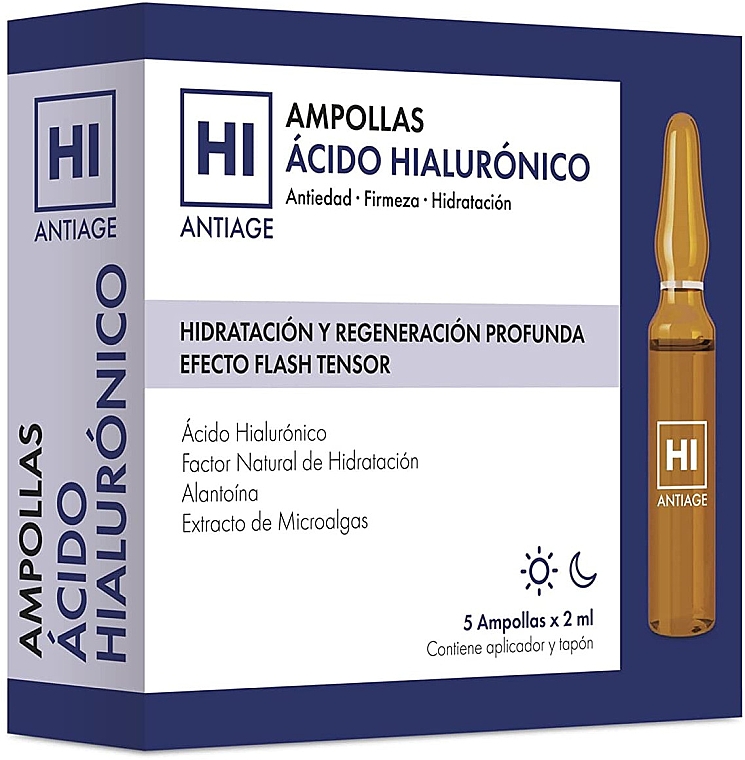 Ампулы для лица - Avance Cosmetic Hi Antiage Hyaluronic Acid Ampoules 3 Flash Effects — фото N1