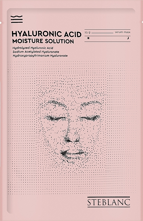 Тканинна крем-маска для обличчя з гіалуроновою кислотою "Зволожувальна" - Steblanc Hyaluronic Acid Moisture Solution