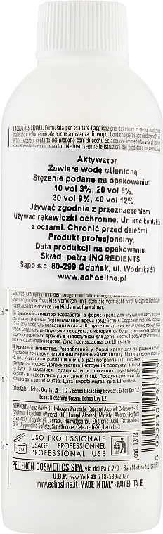 Крем-окислювач - Echosline Hydrogen Peroxide Stabilized Cream 20 vol (6%) — фото N4