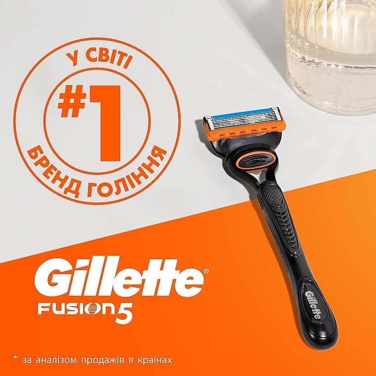 Бритва с 4 сменными картриджами, черная - Gillette Fusion5 Razor For Men — фото N9