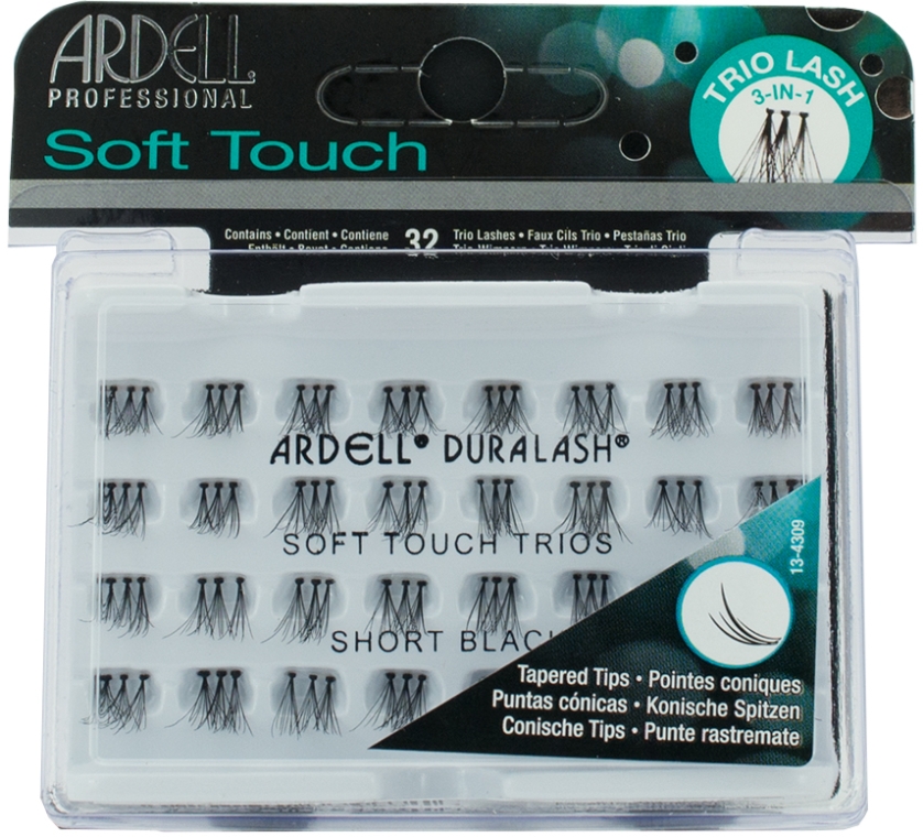 Накладные ресницы - Ardell Professional Duralash Individual Soft Touch Trios Short Black — фото N1