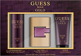 Парфумерія, косметика Guess Man Gold - Набір (edt/75ml + show/gel/200ml + deo/226 ml)