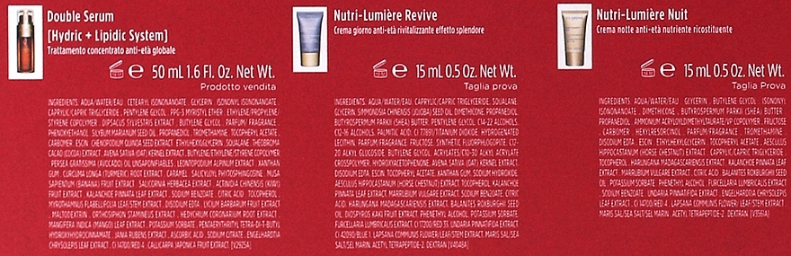 Набір - Clarins VP Double Serum & Nutri-Lumiere (f/ser/50ml + f/cr/2x15ml + bag) — фото N3