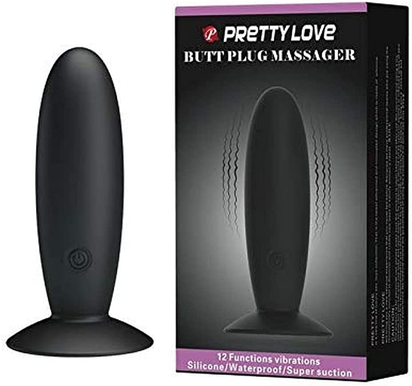 Анальна пробка з вібрацією, чорна - Baile Pretty Love Butt Plug Massager — фото N1