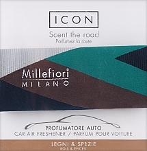 Ароматизатор в авто "Ліс та спеції" - Millefiori Milano Icon Textile Geometric Car Air Freshener — фото N1