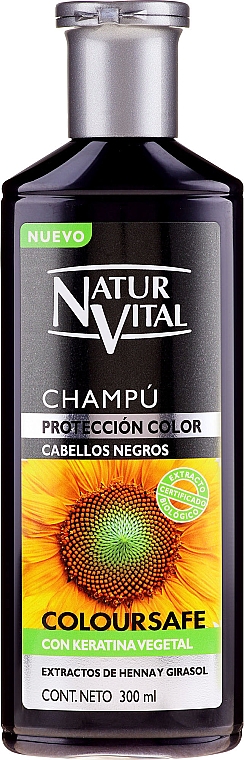 Шампунь для збереження кольору фарбованого волосся - Natur Vital Coloursafe Henna Colour Shampoo Black Hair — фото N1