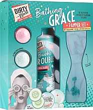 Набір - Dirty Works Bathing Grace Pamper Set (buth/bubble/250ml + eye/pads/2pcs + bath/bomb/2х25g + head/band/1pcs) — фото N1