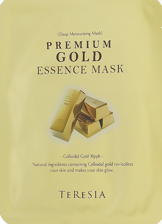 Омолоджувальна тканинна маска для обличчя із золотом - Teresia Premium Gode Essence Mask — фото N4
