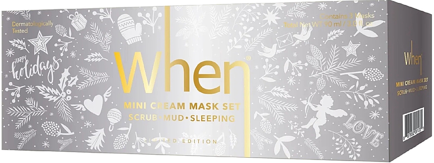 Набір для догляду за обличчям - When Mini Cream Masks Trio Set Holiday Limited Edition (mask/3x30ml) — фото N1