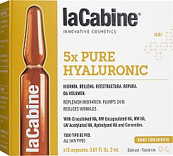Зволожувальні ампули проти зморшок з 5 гіалуроновими кислотами - La Cabine 5xPure Hyaluronic Ampoules — фото N2