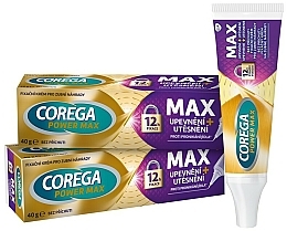 Духи, Парфюмерия, косметика Набор фиксирующих кремов для зубных протезов - Corega Power Max Fixation + Comfort (fix/cr/2x40g)