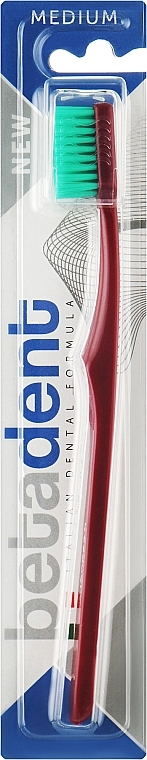Зубна щітка, бордова - Betadent Medium — фото N1