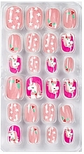 Накладные ногти для детей "Единорог и звезды", темно-розовый, 955 - Deni Carte Magic Miss Tips — фото N2