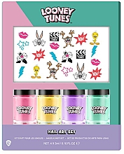 Парфумерія, косметика Paladone Beauty Looney Tunes Beauty Nail Art Set (nail/polish/4x5ml + sticker/1pcs) - Набір