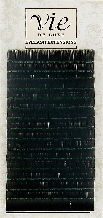 Ресницы в ленте черно-зеленые B 0,15/12 - Vie de Luxe — фото N1