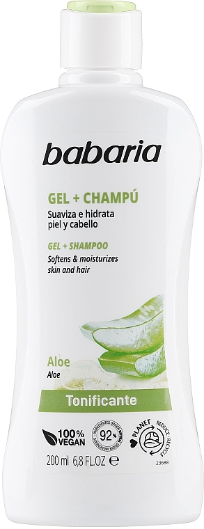 Гель для душа и ванны "Алоэ Вера" - Babaria Aloe Vera Bath And Shower Gel+Shampoo — фото N1