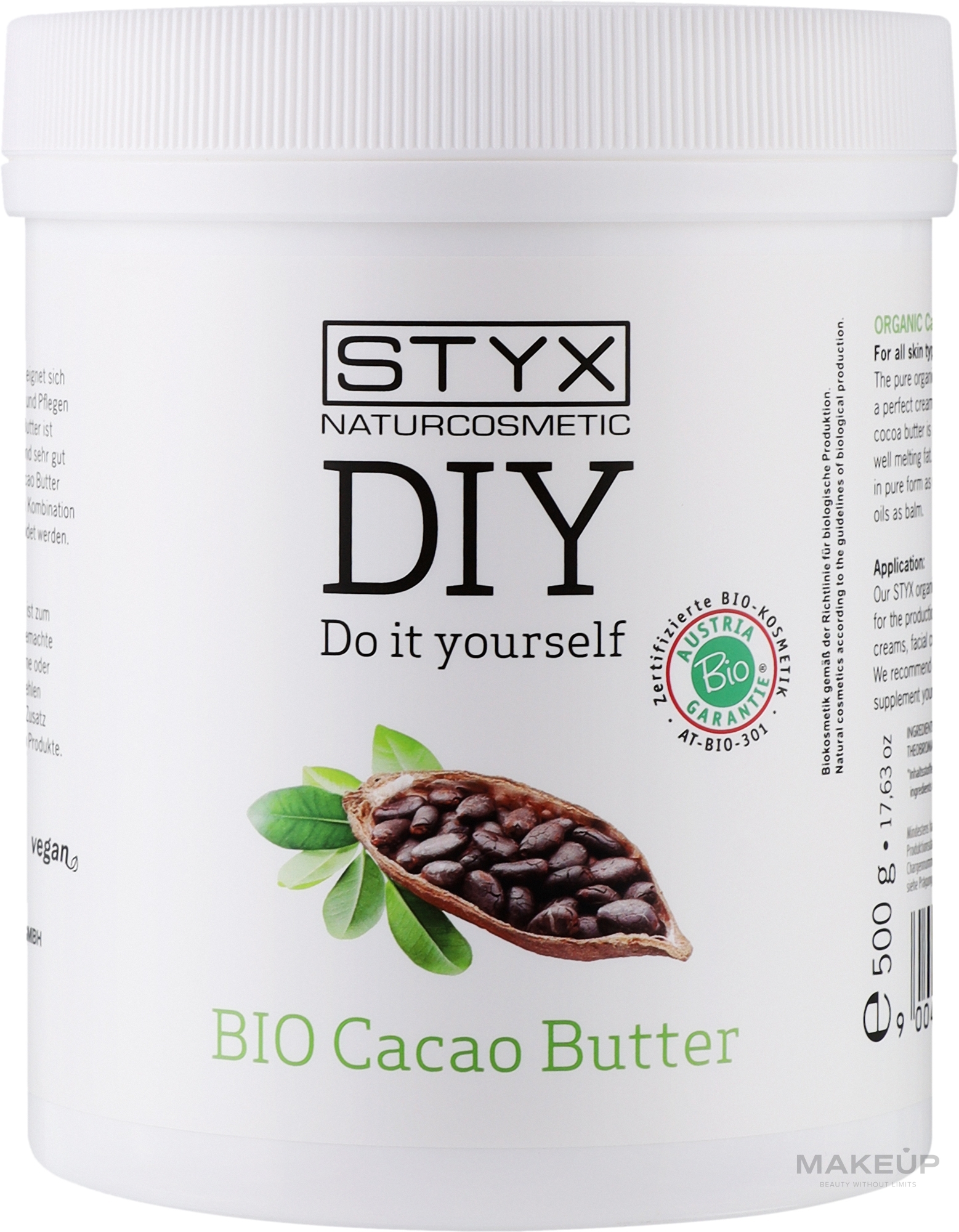 Органическое масло какао - Styx Naturcosmetic DIY Bio Cacao Butterr — фото 500g