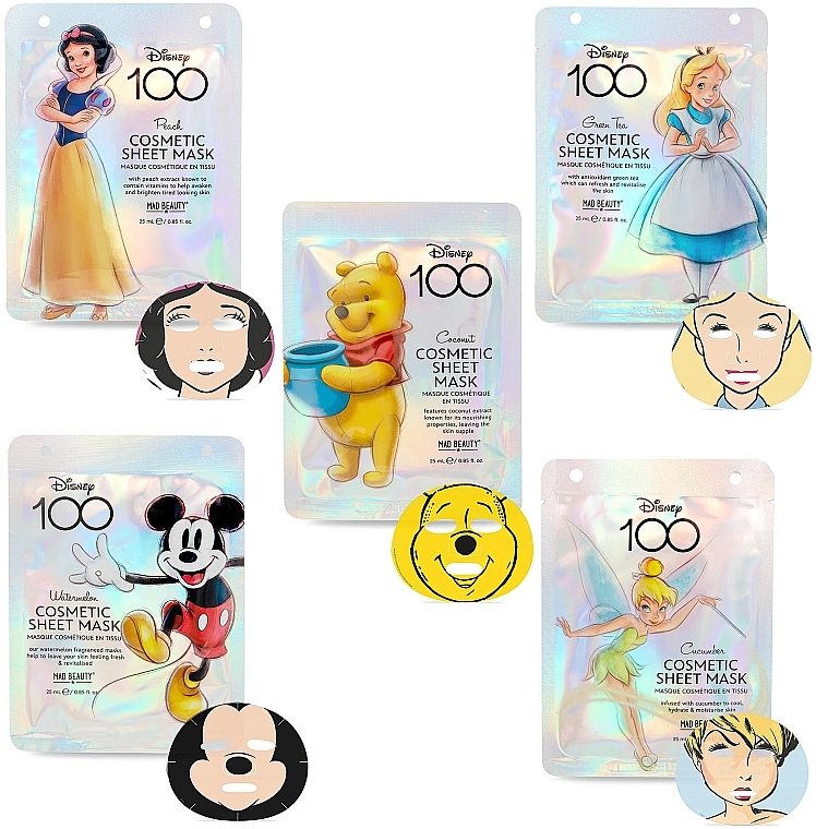 Набор масок для лица - Mad Beauty Disney 100 Face Mask Collection (f/mask/5x25ml) — фото N3