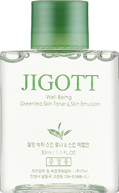 Набор - Jigott Well Being Green Tea (emulsion/150ml + toner/150ml + emulsion/30ml + toner/30ml) — фото N6