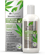 Шампунь для волос "Конопляное масло" - Dr. Organic Bioactive Haircare Hemp Oil Rescue Shampoo — фото N1