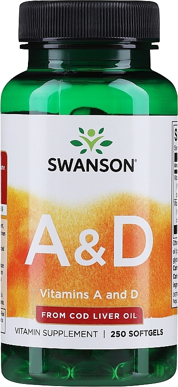 Харчова добавка "Вітамін A + D" - Swanson Vitamin A + D — фото N1